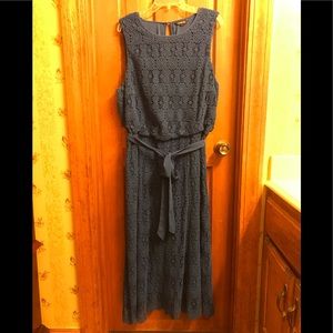 Land’s End royal blue lace overlay dress. 18tall.